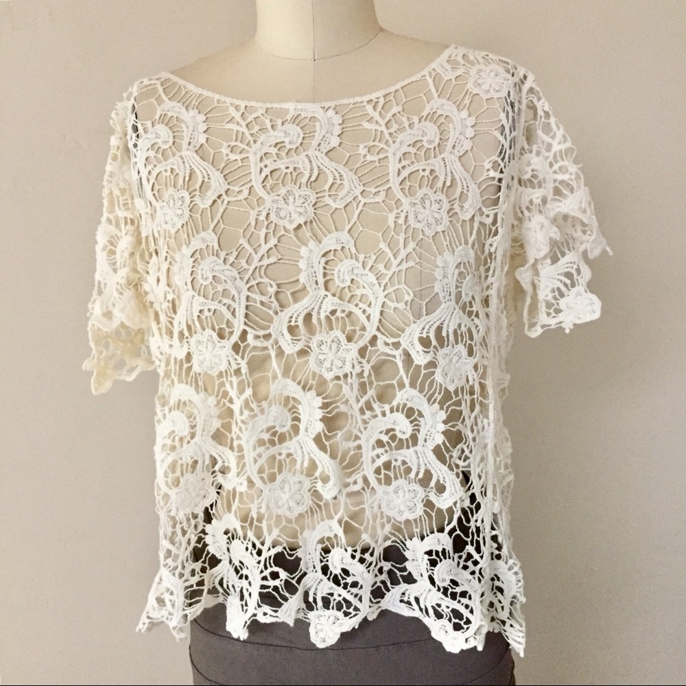 Noelle Crochet Lace Top Size L/XL